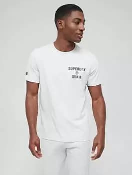 Superdry Corp Logo Marl T-Shirt - Grey Size M Men