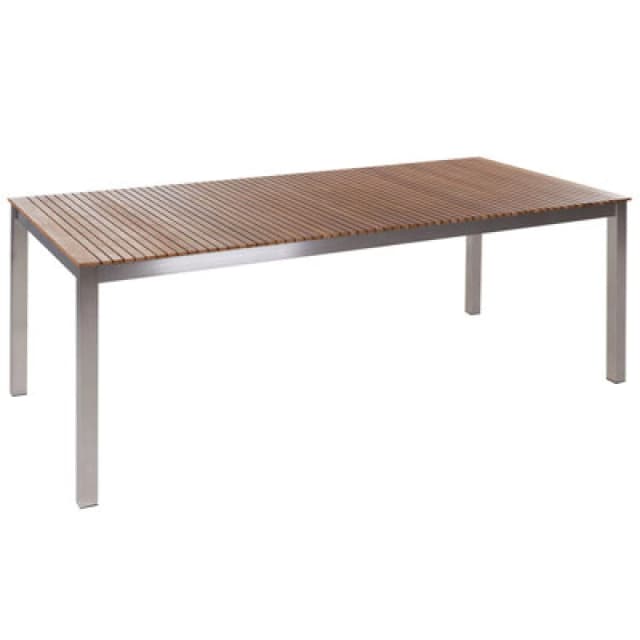 Beliani Garden Dining Table Viareggio 200 Cm 90 Cm Fsc Certified Teak Wood Brown