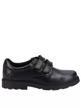 Hush Puppies Logan Snr School Shoe - Black, Size 7 Older