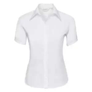 Russell Collection Ladies/Womens Short Sleeve Ultimate Non-Iron Shirt (XS) (White)
