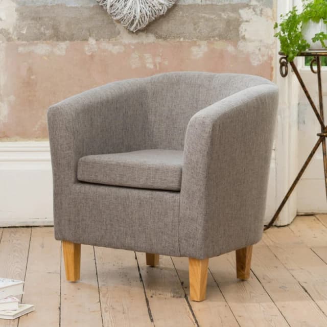 Artemis Home Alderwood 68cm Wide Fabric Tub Chair Armchair in Dark Grey Dark Grey Unisex