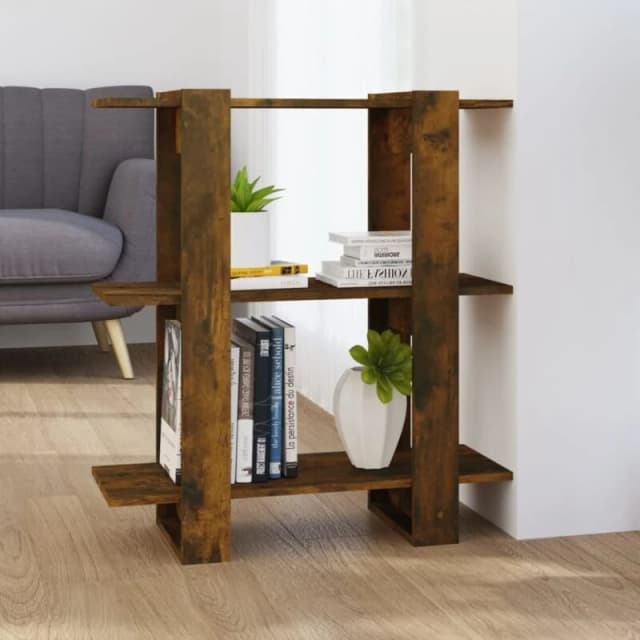VIDAXL Book Cabinet/Room Divider Smoked Oak 80x30x87cm Vidaxl 8720286844090