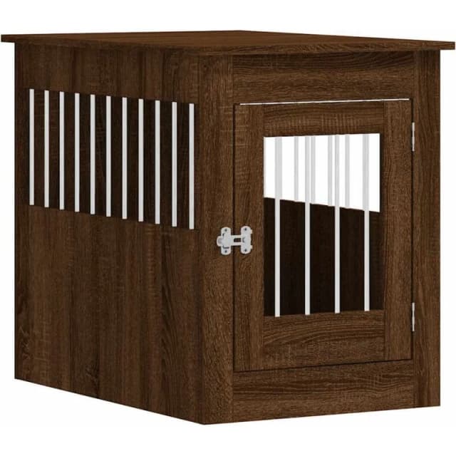 vidaXL Dog Crate Furniture Brown Oak 55x80x68cm Engineered Wood, Brown 838329