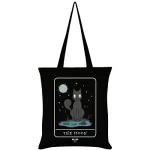 Spooky Cat - The Moon Tarot Tote Bag (One Size) (Black/Grey/White)