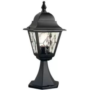 Elstead Norfolk - 1 Light Outdoor Pedestal Lantern Black IP43, E27