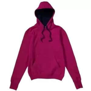 SG Mens Contrast Hooded Sweatshirt / Hoodie (M) (Dark Pink/Navy)