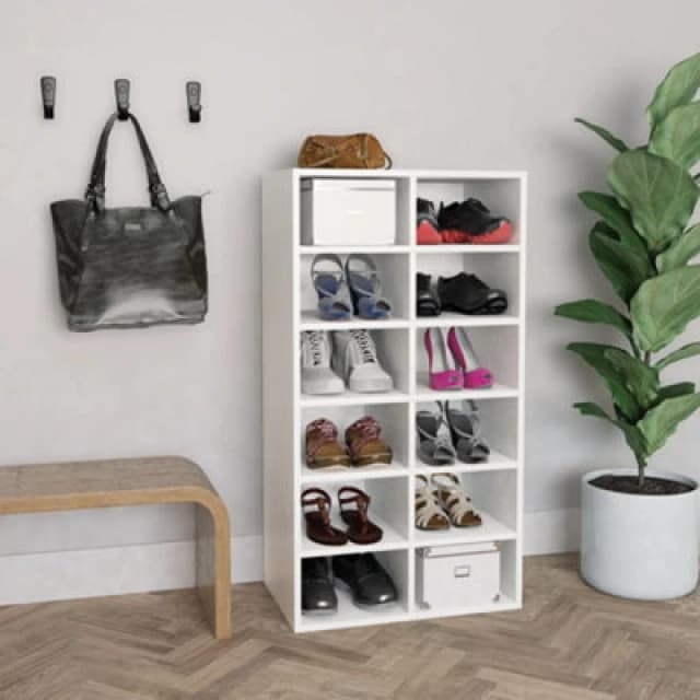 Vidaxl Shoe Rack White 54X34X100.5cm Engineered Wood