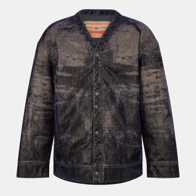 Diesel Mens Designer Denim Button-Through Jacket Blue Denim male S