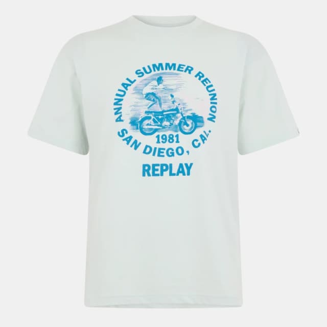 Replay Mens Moto Tricks T-Shirt Mint male S