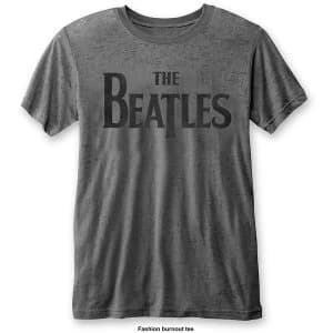 The Beatles - Drop T Logo Unisex Large T-Shirt - Grey