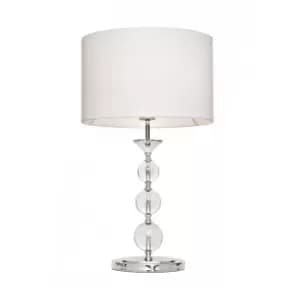 Rea Table Lamp with Round Shade, White, 1x E27