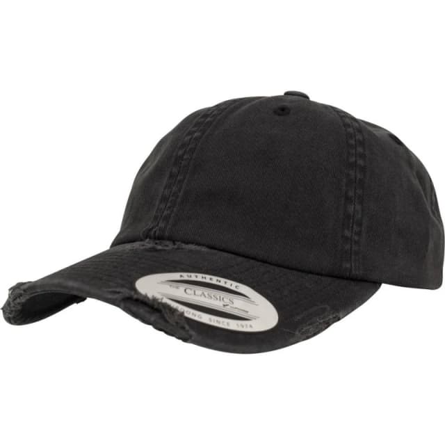 Flexfit by Yupoong Mens Low Profile Destroyed Cap in Black Male One Size