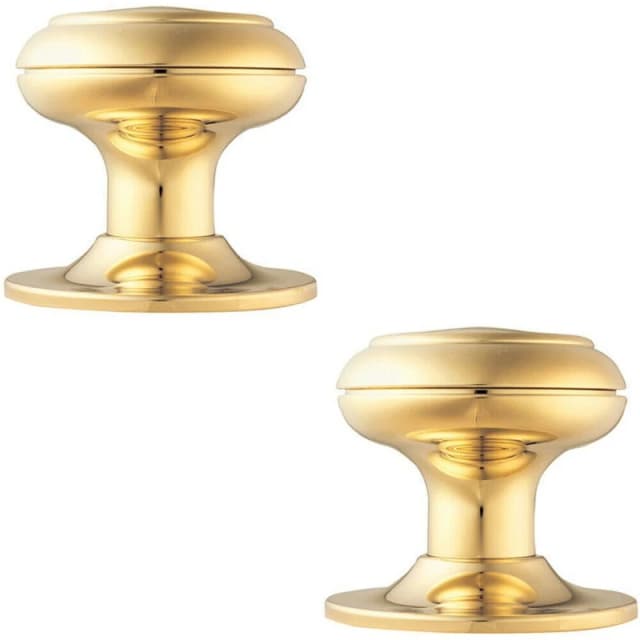 Loops 2x 76mm Large Centre Door Knob Stainless Brass Outdoor External Door Handle Metallics unisex