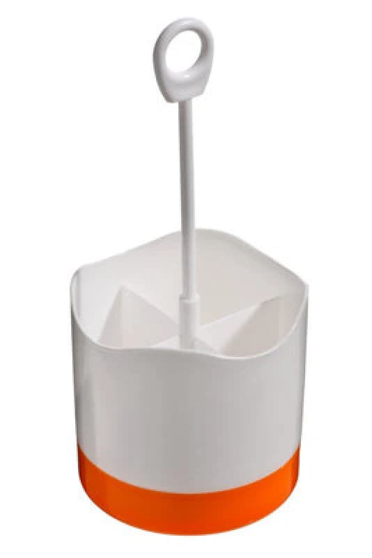 Interiors by Premier Plastic Cutlery Caddy, Cutlery Caddy with 4 Compartment, Cutlery Drainer with Hanging Loop Orange