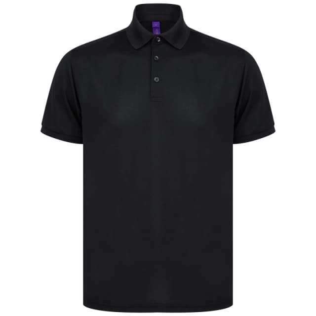 Henbury Mens Polo Shirt in Black Size: XS Black Male XS