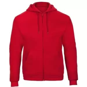 B&C Adults Unisex ID.205 50/50 Full Zip Hooded Sweatshirt (M) (Red)