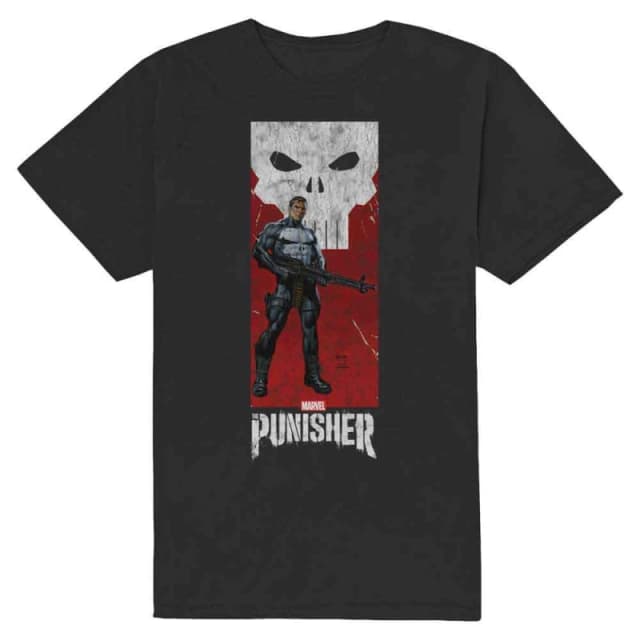 Marvel Punisher Holding Gun T Shirt Black unisex