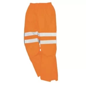 Oxford Weave 300D Class 2 Breathable Hi Vis Breathable Trousers Orange 5XL