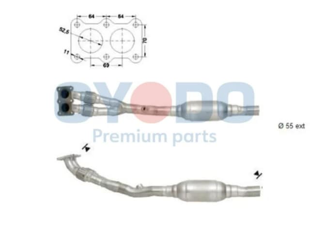 Oyodo 10N0031-OYO Catalytic Converter with fastening/mounting material Catalyst Converter (429)