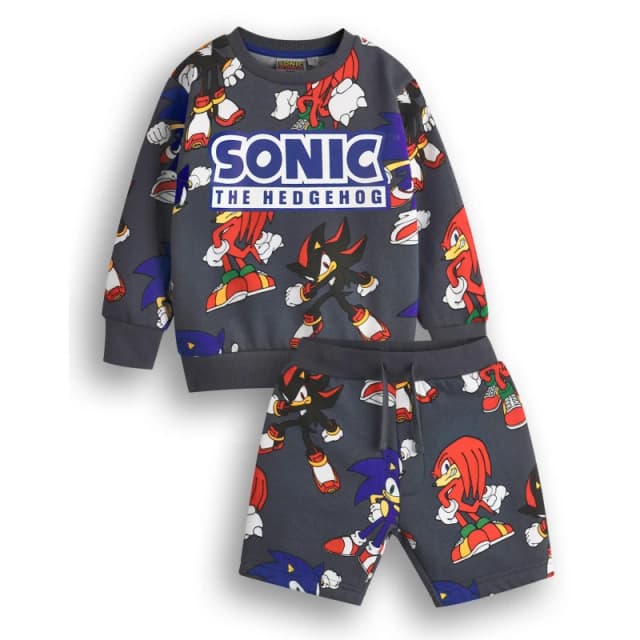 Sonic the Hedgehog Sweatshirt and Shorts Set Grey male