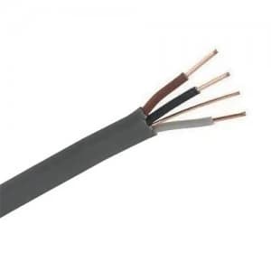 Zexum Grey 1.5mm 16A Brown Black Grey Three Core and Earth 6243Y Flat PVC/PVC Harmonised Lighting Power Cable - 1 Meter