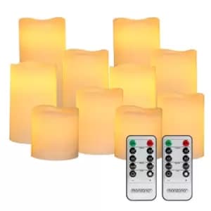 LED Candles Real Wax 10Pcs incl. Remote