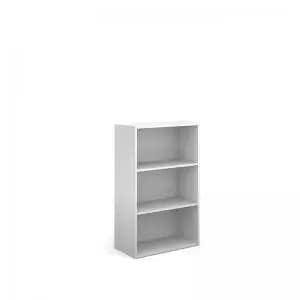 Contract bookcase 1230mm high with 2 shelves - white