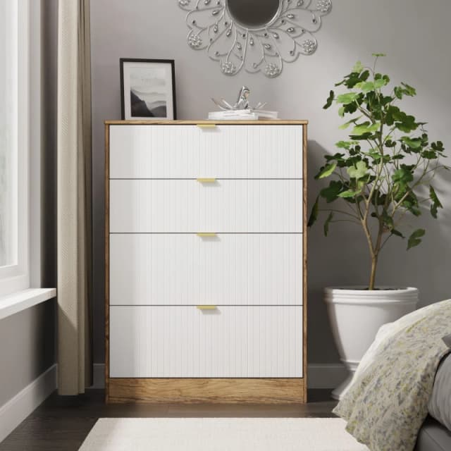 Studio Nashville 4 Drawer Deep Chest Chest of Drawers Regular White 42227190390