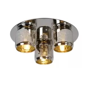 Eryn Modern Flush Ceiling Light - Ø38cm - 3xG9 - Chrome