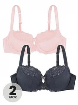 Dorina Exclusive Celine 2 Pack Non Padded Bra - Grey/Pink