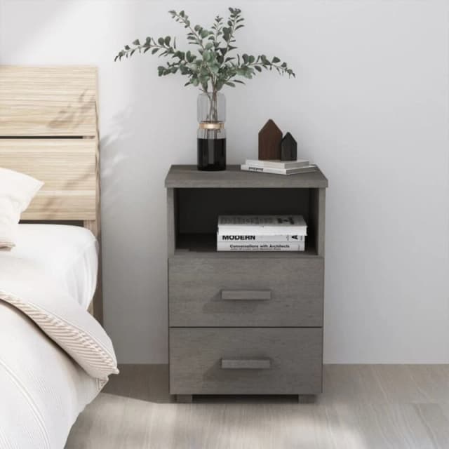 VIDAXL Bedside Cabinet hamar Light Grey 40x35x62cm Solid Wood Pine Vidaxl 8720286817612