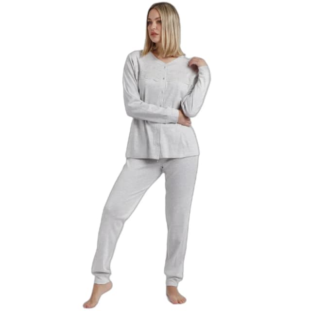 Admas Womens long-sleeve pyjamas Admas Classic Classic Gris Female 2XL