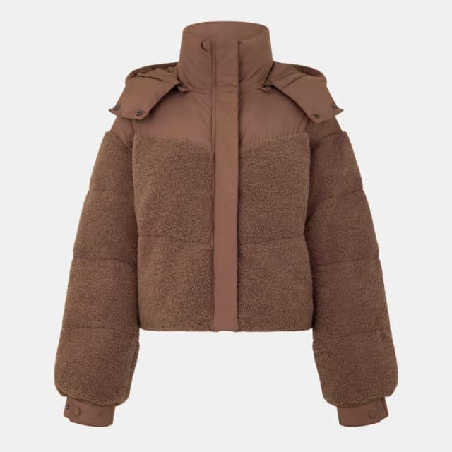 Jack Wills Womens Quilted Short Puffer Jacket Mocha female 6 (2XS)