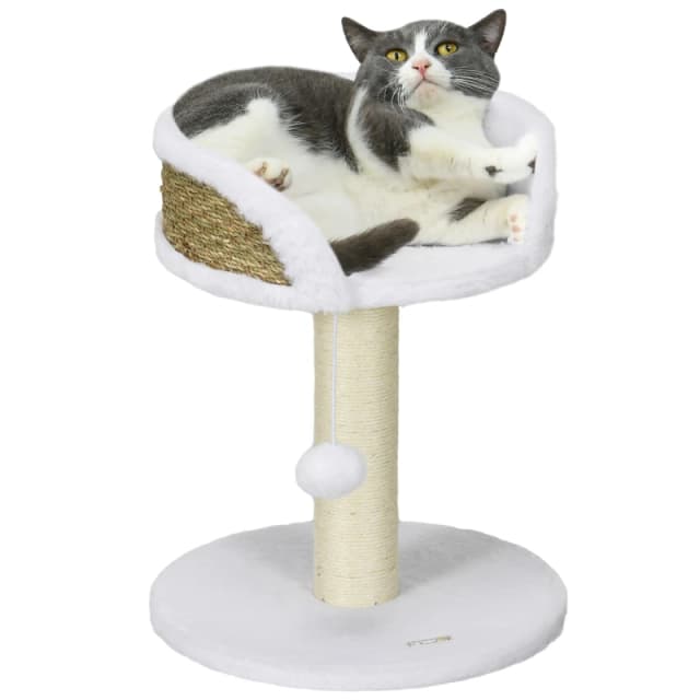 PawHut Cat Tree Tower Activity Centre with Scratching Posts White D30-329V00WT