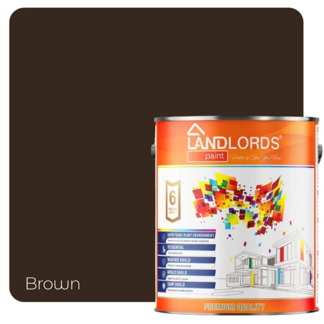LANDLORDS PAINT Masonry Paint - 20L - Weatherproof Exterior Wall Paint in Brown Brown Unisex 20L