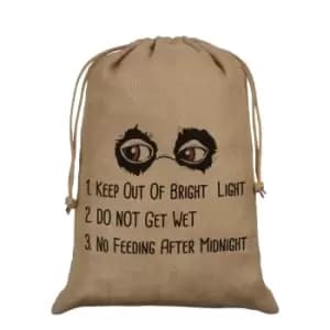 Grindstore Keep Out Of Bright Light Hessian Santa Sack (One Size) (Brown/Black)