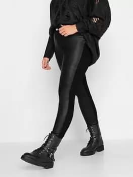 Yours Pu Half And Half Ava Jean - Black, Size 18, Women