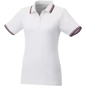 Elevate Womens/Ladies Fairfield Polo With Tipping (M) (White/Navy/Red)