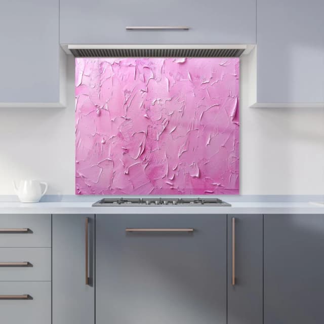 Warren Reed - Designer Bright Pink Textured Effect Kitchen Splashback Size: 600mm x 750mm Pink Unisex 600mm x 750mm