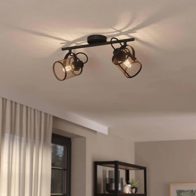 EGLO EGLO Dellow Steel 2 Light Spotlight - Black