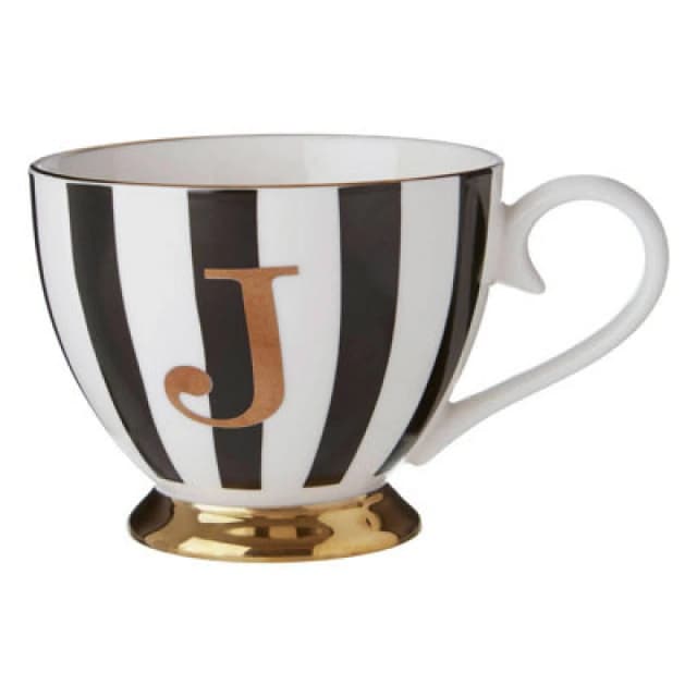 Premier Housewares Mimo Duchess J Letter Monogram Mug Black unisex