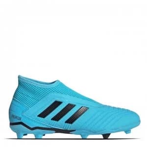 adidas Predator 19.3 Childrens Laceless FG Football Boots - Cyan/Black