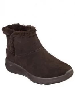 Skechers On The Go Joy Faux Fur Lined Ankle Boot - Chocolate