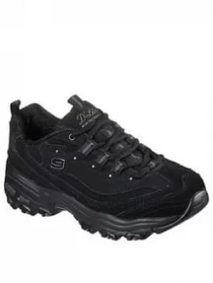 Skechers D'lites Play On Trainers, Black, Size 3, Women