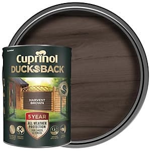 Cuprinol Ducksback 5 Year Waterproof for Sheds & Fences Harvest Brown 5 Litre