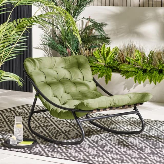 FurnitureboxUK FurnitureboxUK Hydra Metal Outdoor Garden Rocking Chair in Green Green One Size Unisex 5056784305287
