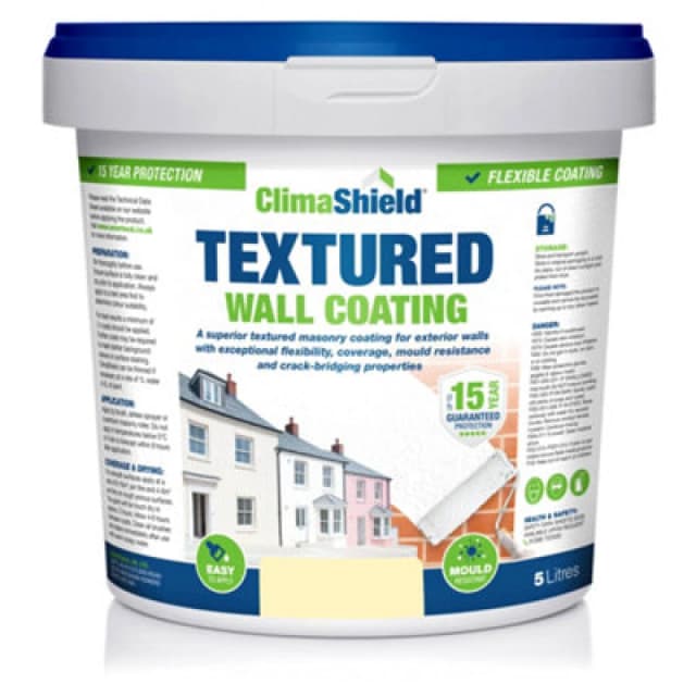 Smartseal Wall Coating Textured (Ivory Glow), Waterproof 15 Years, Brickwork, Stone, Concrete And Render, Breathable, 5Kg