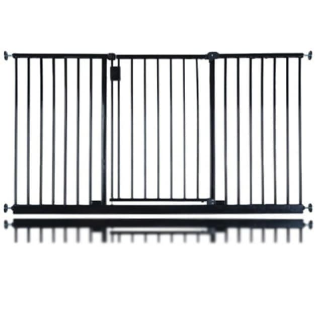 Safetots Extra Wide Hallway Gate, 147Cm - 152Cm, Black, Pressure Fit Baby Gate For Hallways And Wide Spaces