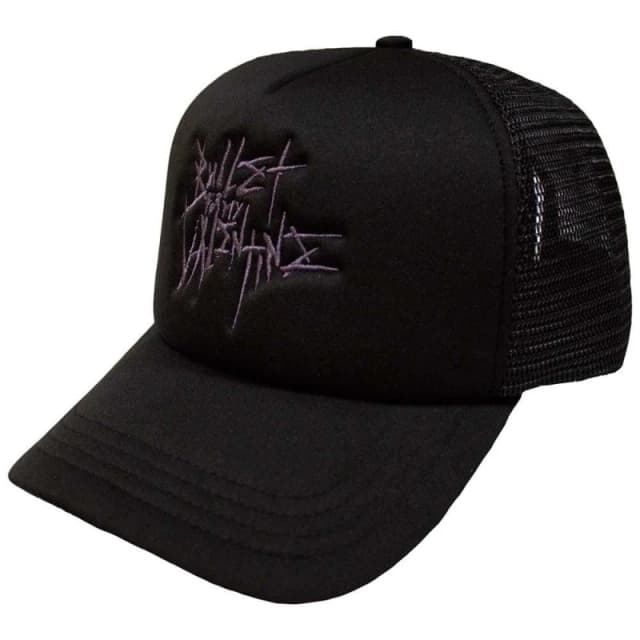 Bullet For My Valentine Mens Logo Mesh Back Baseball Cap in Black Male One Size