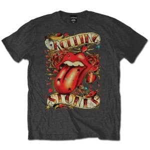 Rolling Stones Tongue & Stars Mens Large T-Shirt - Brown